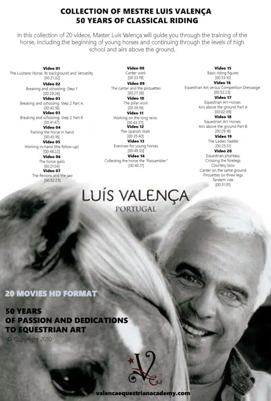 Collection of Mestre Luis Valença 50 years of classical riding (HD)